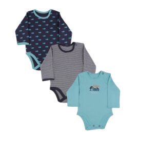Fish Long Sleeve Bodysuit Pack Of 3