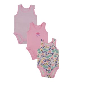 Flower Sleeveless Bodysuit Pack Of 3